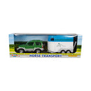 2-Play Traffic Die-Cast Mitsibushi Jeep met Paardentrailer + 2 Paarden