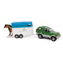 2-Play Traffic Die-Cast Mitsibushi Jeep met Paardentrailer + 2 Paarden