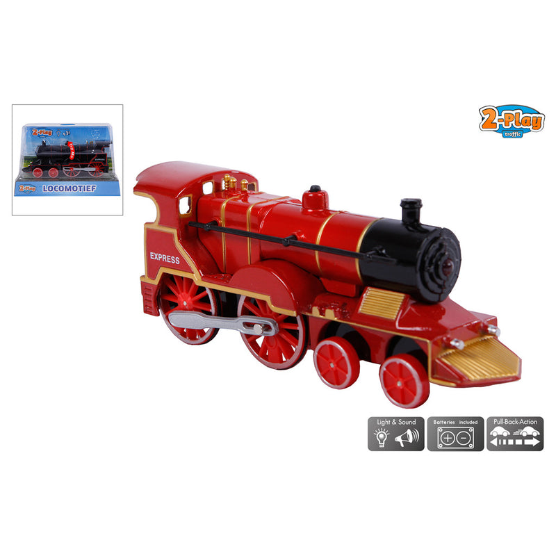 2-Play Die-cast Locomotief met Licht en Geluid, 14cm