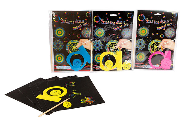 Scratch set met spiralen 19x28cm