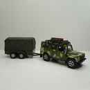 Kids Globe Die-cast Land Rover Met Aanhanger Leger, 27cm