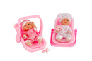 Speelset babypop 21cm met autostoel 23cm 2ass.
