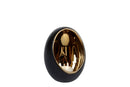 Theelichthouder Pim 9.5x9.5x12.5 cm Goud/Zwart/Aardewerk