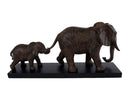Sculptuur Elephant family bruin polystone 49x12x22cm