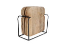Onderbord met standaard "Bread" L naturel hout s4