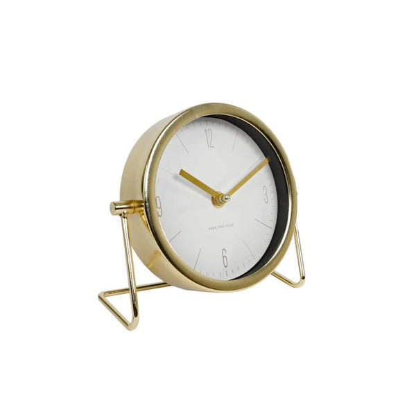 Klok Robbin 18x7.5x16 cm Goud/Wit