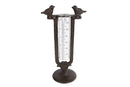 Regenmeter Two birds zwart metaal 13x9x24cm