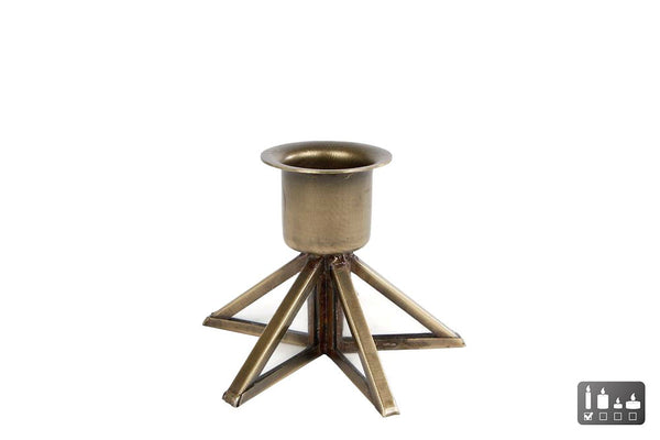 Kandelaar Sterre S oud goud glas/aluminium 7x7x5cm