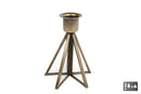 Kandelaar Sterre L oud goud glas/aluminium 8x8x10cm
