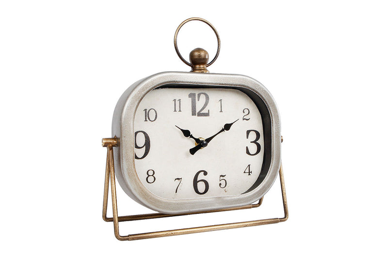 Klok New Town zilver/wit aluminium 22,5x7x24,5cm