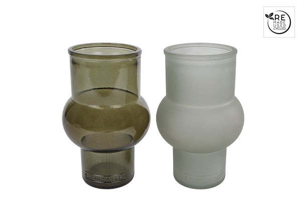 3R Vaas Ring licht en matl.groen glas 10x10x17cm ass.