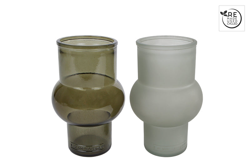 3R Vaas Ring licht en matl.groen glas 10x10x17cm ass.
