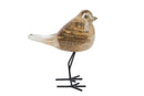 Sculptuur Sparrow  bruin/goud glas glas 
13x8.5x15.5cm
