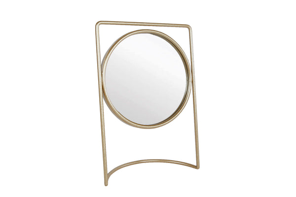 Spiegel Luna goud glas/metaal 12x4,5x17cm