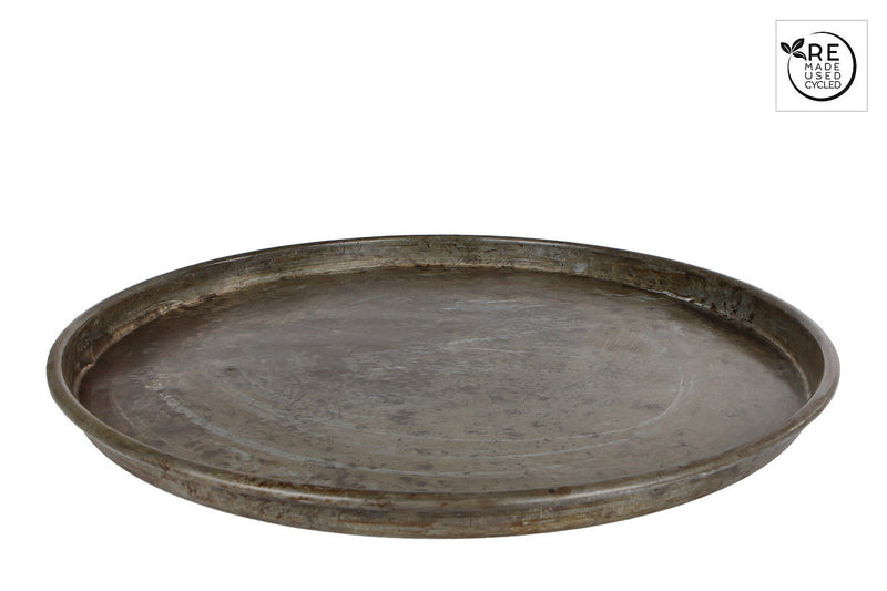 Onderbord Rayan antiek zink gerecycled metaal 54x54x3cm