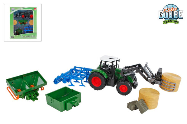 Kids Globe Tractor met Accesoires, 30cm