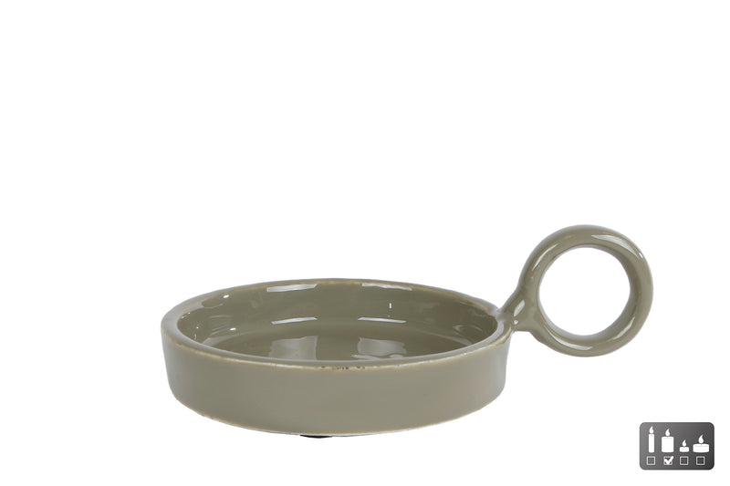 Kaarsenplateau Romee l.groen aluminium 8,5x12x3cm