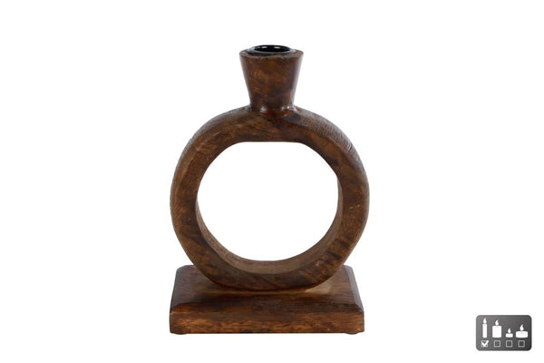 Kandelaar Montana S antiek bruin mango 18x13x6cm