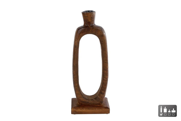 Kandelaar "Montana" L antiek bruin mango 28x10,5x6cm