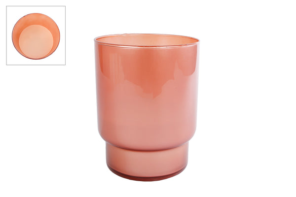 Kaars 3-wick 40uur parafine gl.terra kaars/glas 14x14x18,5cm