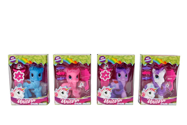 Unicorn Speelfiguur met Haaraccessoires en Stickers