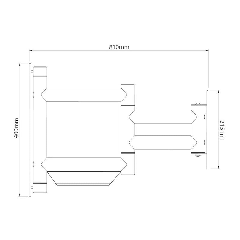 Cavus WMV9001 Design Brushed Single XL Muurbeugel Zilver
