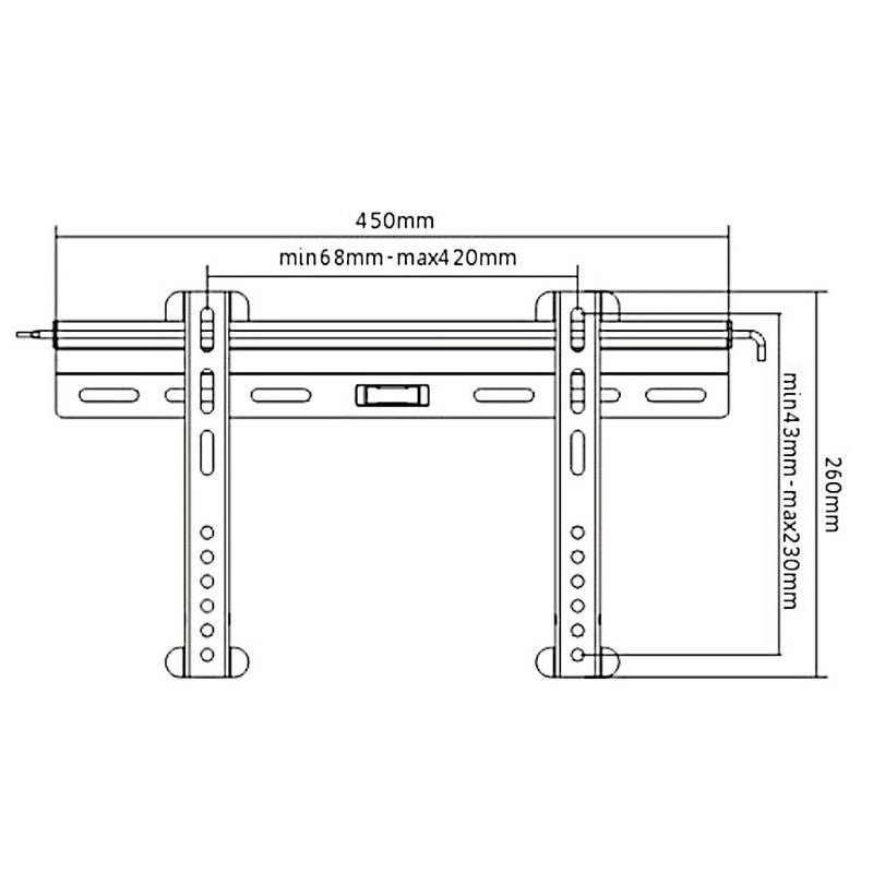 Cavus WMF001 TV Muurbeugel voor 32-55 Inch Beeldschermen Zwart
