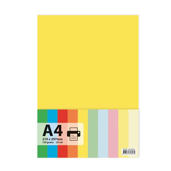 Papier A4 150gr 25 vel - geel