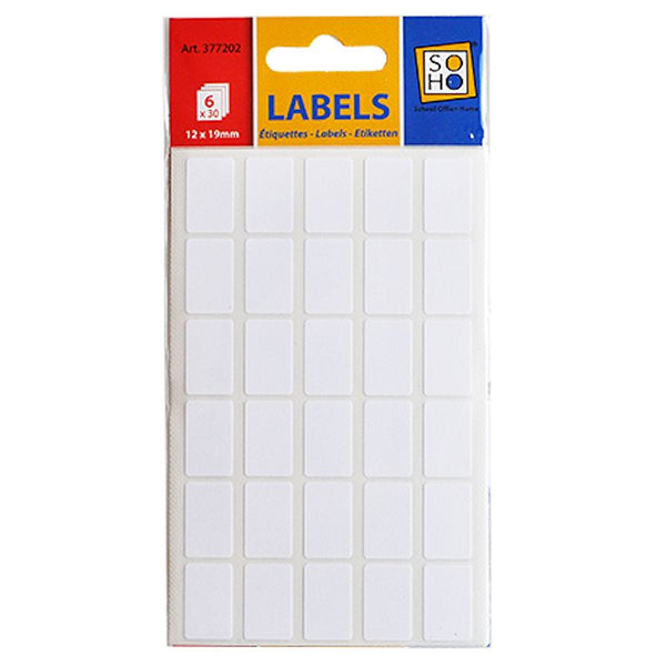 Etiketten wit 12x19 mm 6 vel a 30 stuks (10 pak)