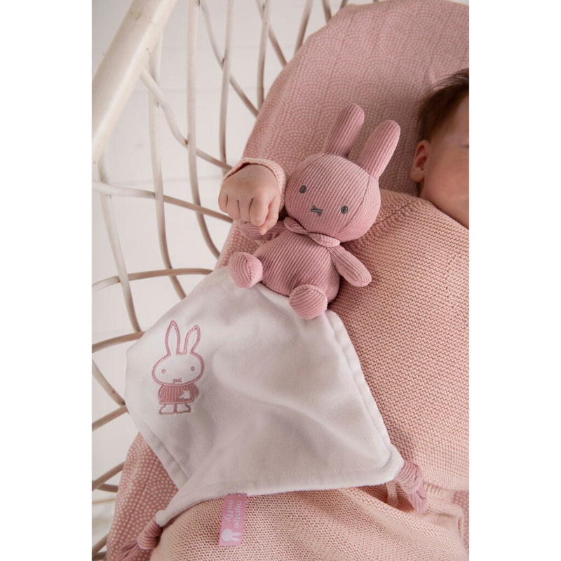 Nijntje Knuffeldoekje met Ribstof Roze