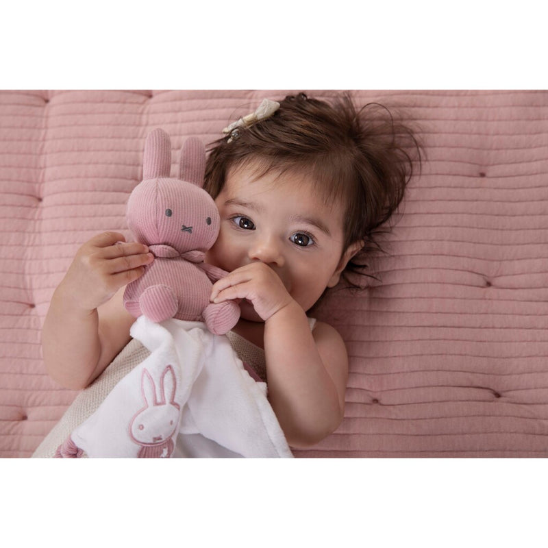 Nijntje Knuffeldoekje met Ribstof Roze