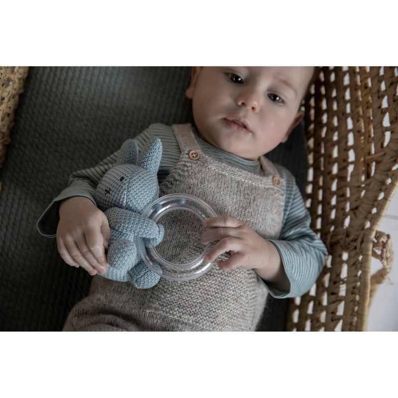 Nijntje Green Knit Knuffel-Ringrammelaar Groen