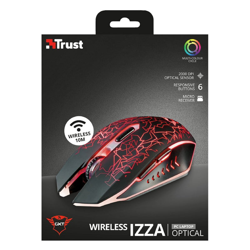 Trust GXT 107 Izza Draadloze Gamingmuis Zwart