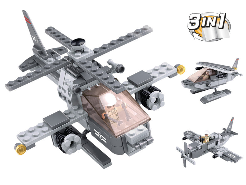 Sluban M38-B0537G 3in1 Gevechtshelikopter 144-delig