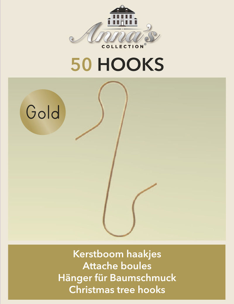 Kerstboomhaakjes s/50 goud