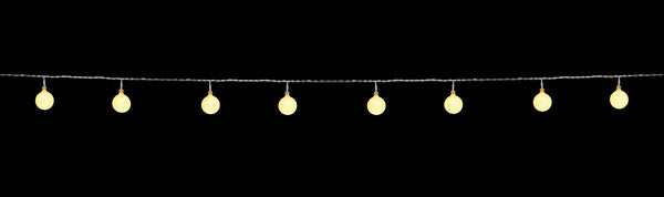 50 Partylights 2.5CM LED W.Wit  10M/5M Aanloopsnoer / IP44TR