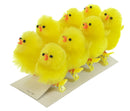 Chenile kuikens geel 4cm op clip 8 stuks