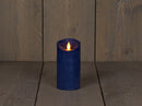 LED Kaars rustiek incl. timer - 7.50x15.00cm - Blauw