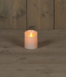 LED Kaars rustiek incl. timer - 7.50x10.00cm - Parelmoer