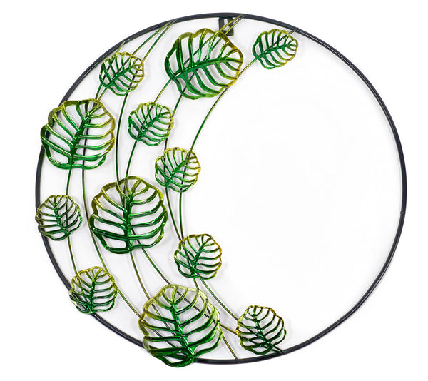 Decoratie cirkel met monstera bladeren 40cm