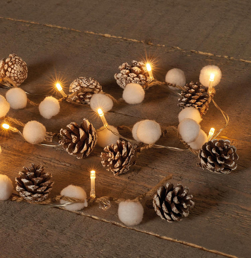 LEDverlichting warmwit 10L sneeuwbal/dennenappel 108cm