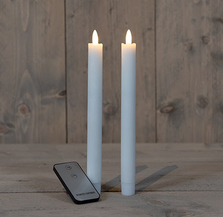 LED Kaars Rustiek diner incl. afstandsbedieing - 23cm -Wit