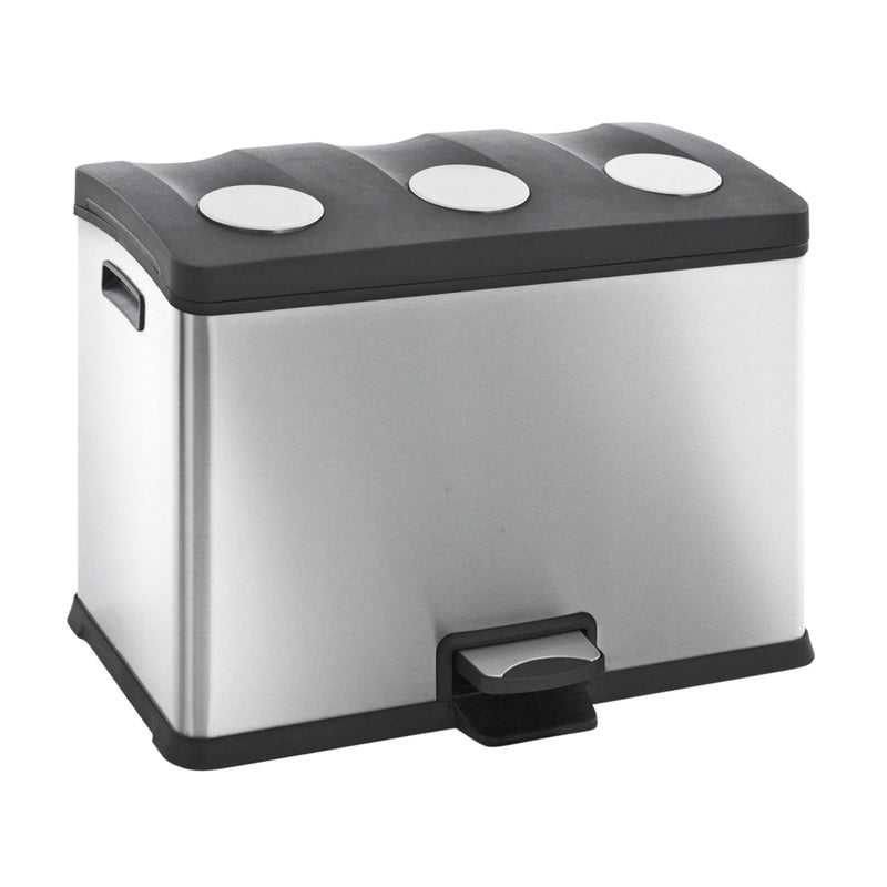 EKO Pedaalemmer Prullenbak 3x12 l Mat RVS Fingerprint proof