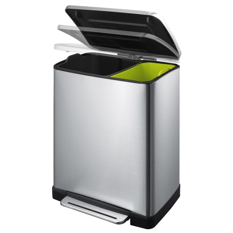 EKO Recycle E-Cube Pedaalemmer 10+9L Mat RVS