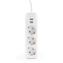 Caliber HPS2301U 3-Wegs Stekkerblok + 2x USB Uitgang Wit