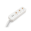 Caliber HPS2301U 3-Wegs Stekkerblok + 2x USB Uitgang Wit