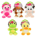 PLUSH Pluchen dier met grote ogen aan kaart 5ass