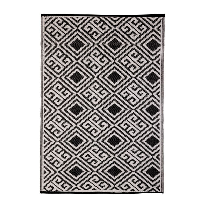 Tuintapijt 120x180 cm Zwart/Wit