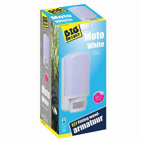 Big Bright Moto White Wandarmatuur + Bewegingssensor E27