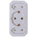 VB 41198 Verloopstekker 2x Euro + 1x RA Wit